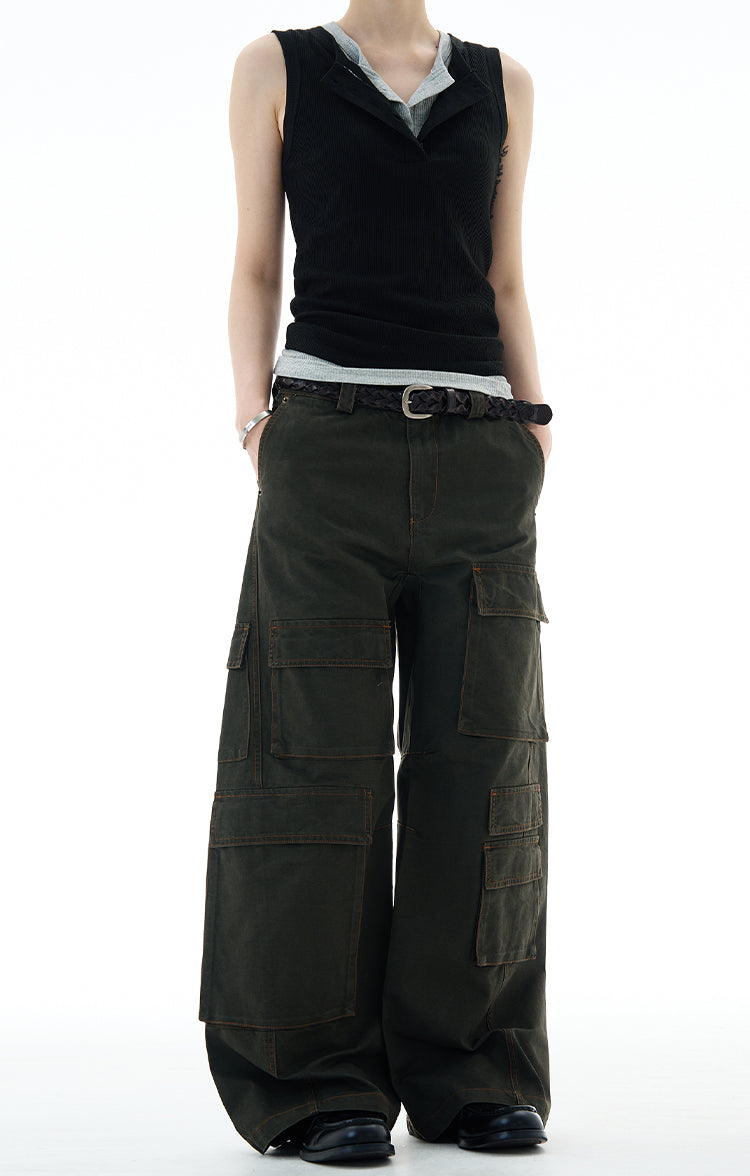 MADWITCH UNISEX MULTI-POCKET CARGO PANTS #A611
