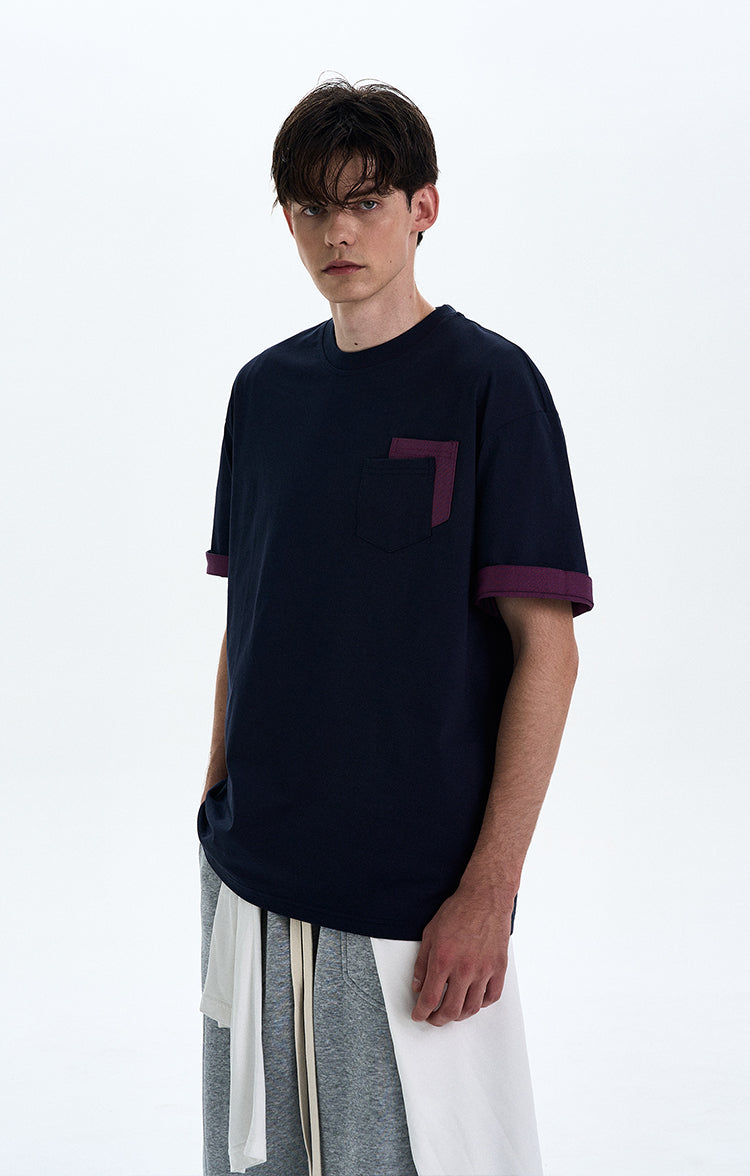 MADWITCH CONTRAST COLOR CREWNECK TEE #C205C25
