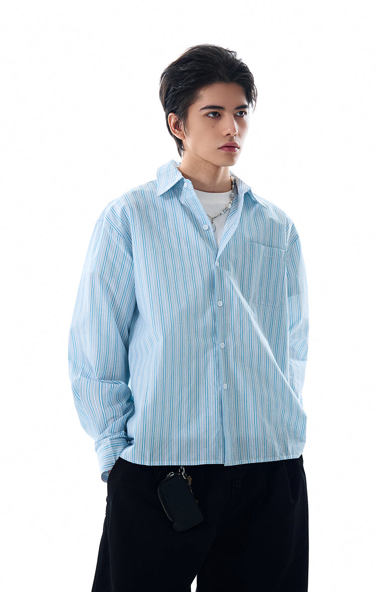 MADWITCH STRIPED LONG SHIRT #RC158