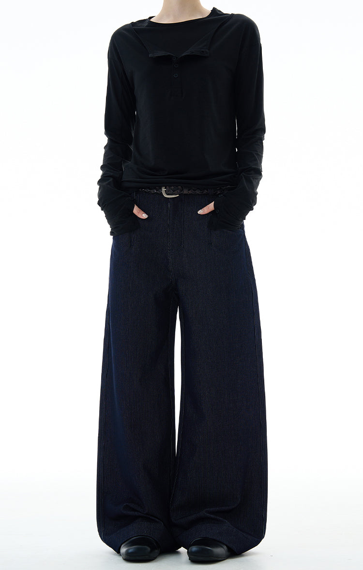 MADWITCH DRAPEY STRAIGHT DENIM PANTS #9910