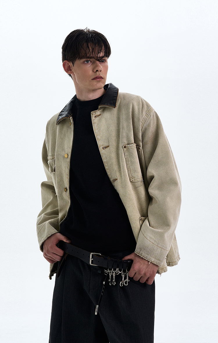 MADWITCH BARN STYLE TURN-DOWN COLLAR JACKET #CW1136