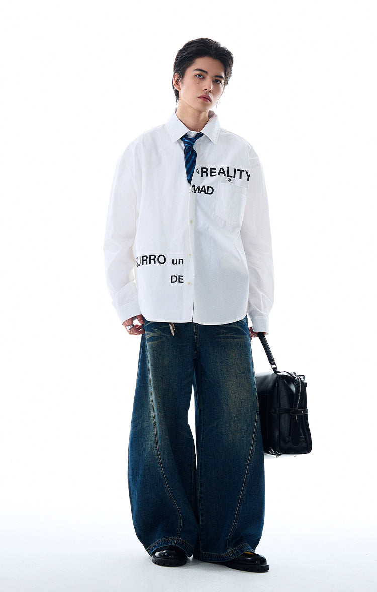 MADWITCH PRINTED WHITE SHIRT #MD4138