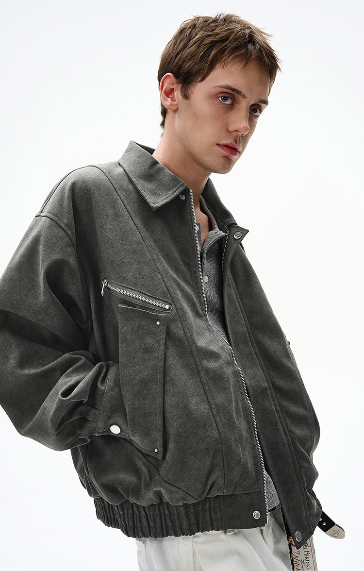 MADWITCH UNISEX SUEDE UTILITY JACKET #L963