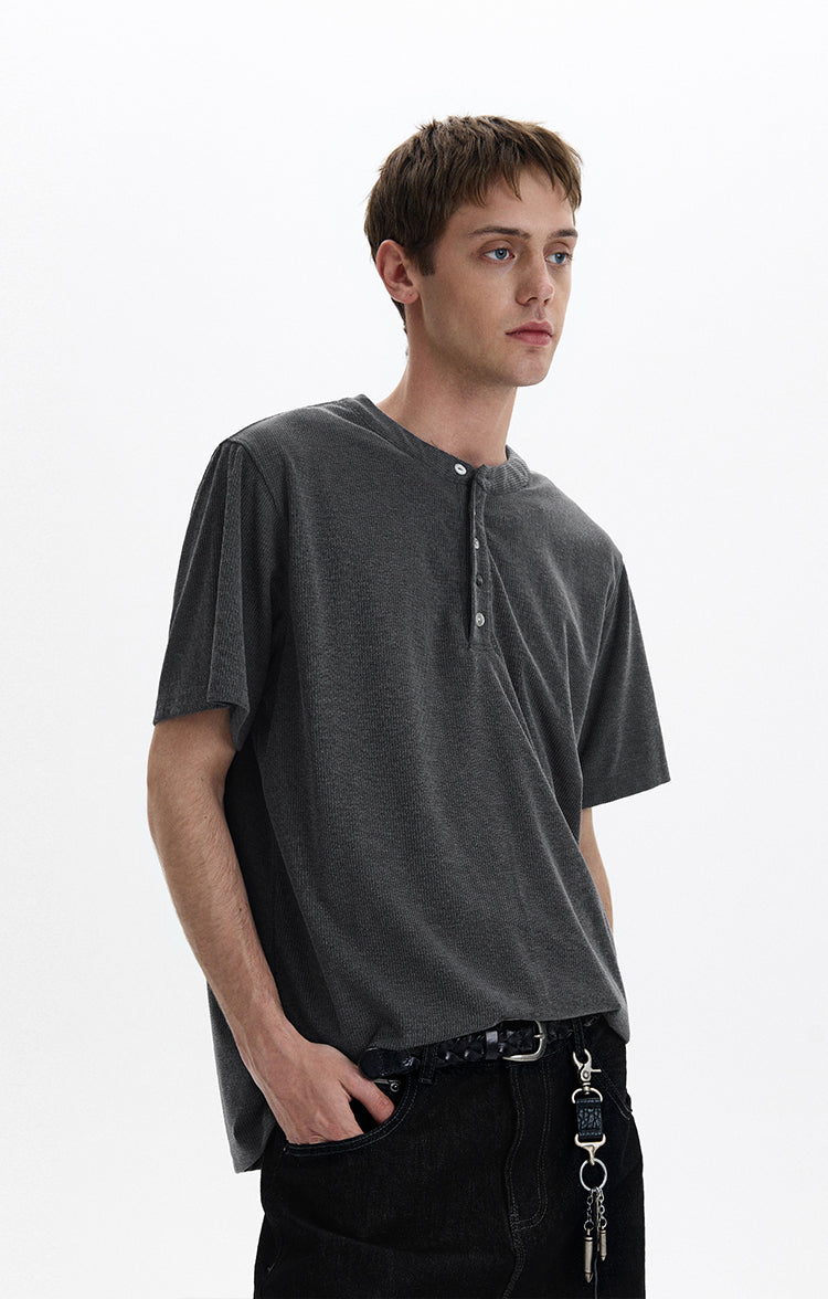 MADWITCH HENLEY KNIT TEE #1052