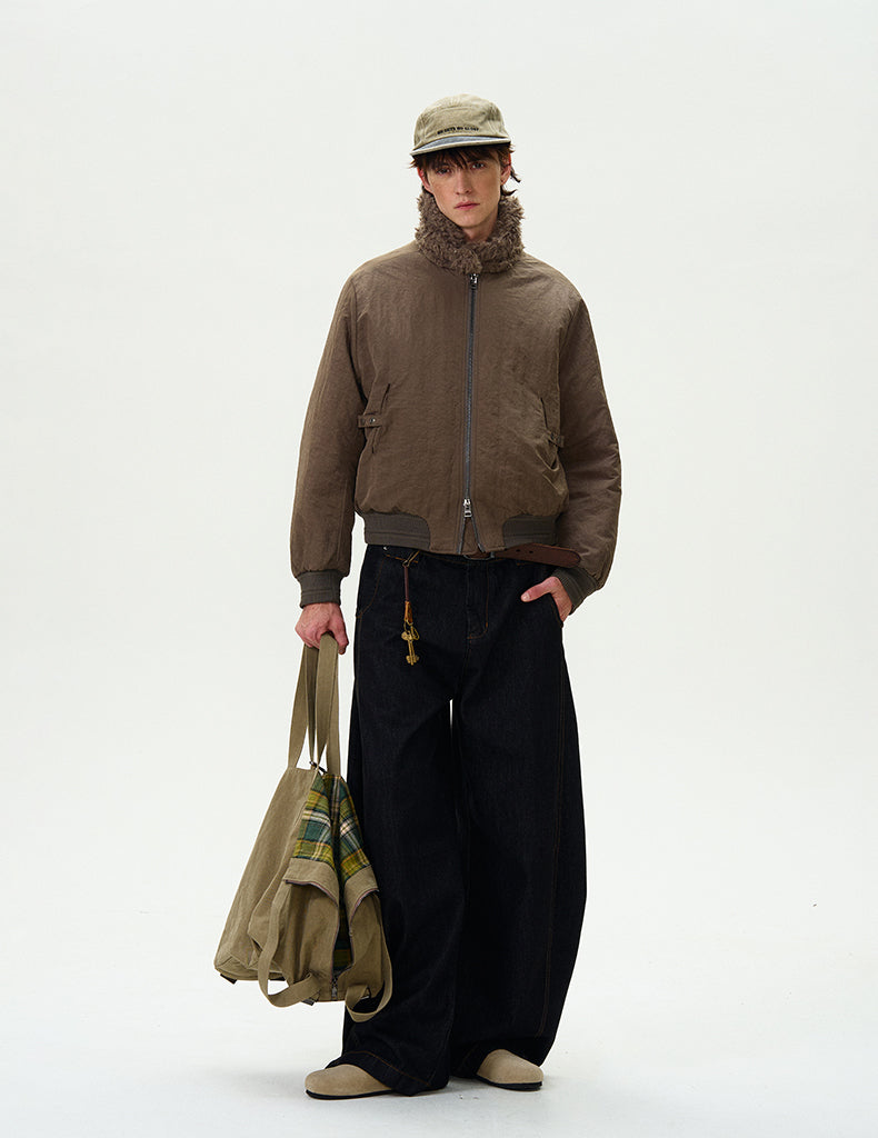 MADWITCH FUR COLLAR UTILITY PARKA COAT #0192