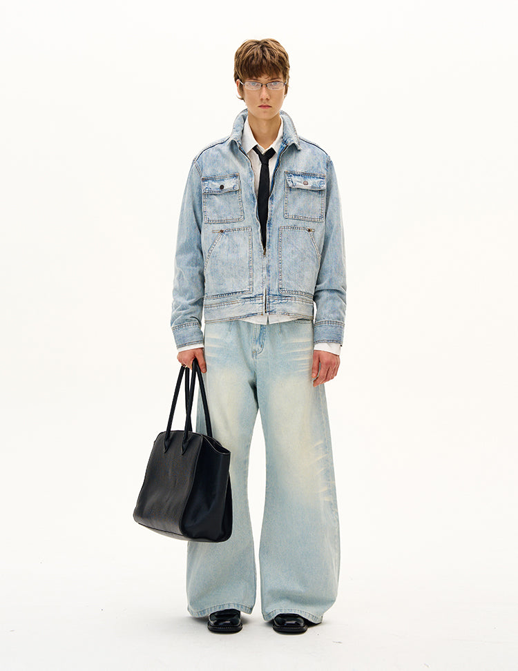 MADWITCH UNISEX VINTAGE WASHED DENIM JACKET #G6863