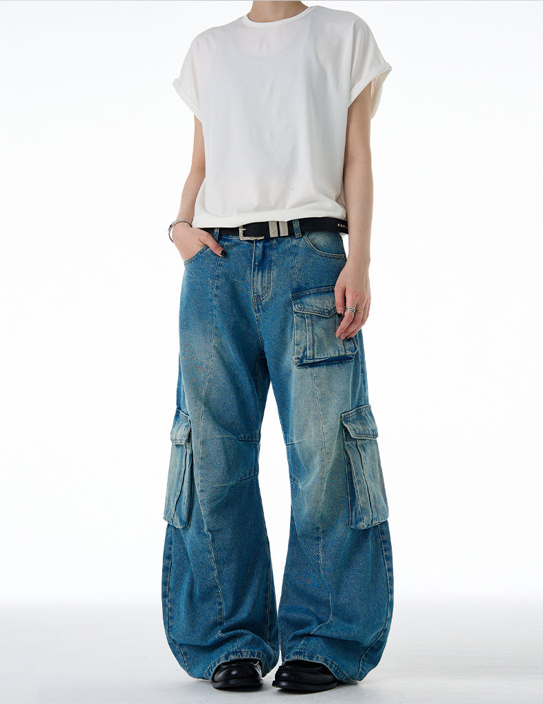 MADWITCH WASHED UTILITY JEANS #CK9617