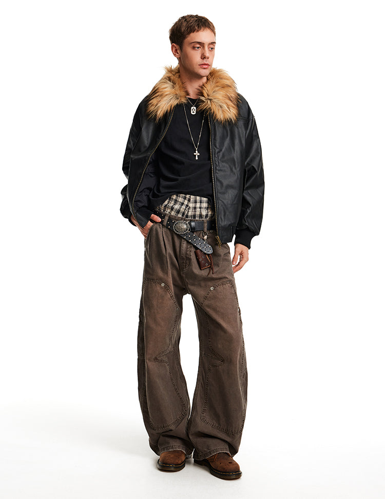MADWITCH PU SHEARLING PARKA #L99607