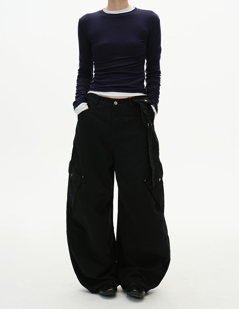 MADWITCH UTILITY SLUNG TROUSERS #H5787