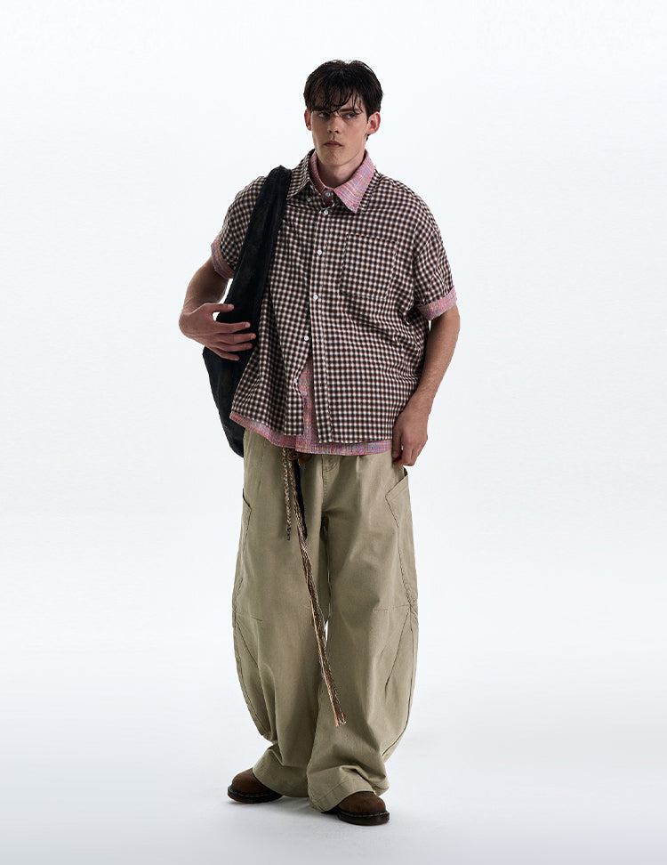 MADWITCH POLKA DOT CHECKERED SHIRT #CR222
