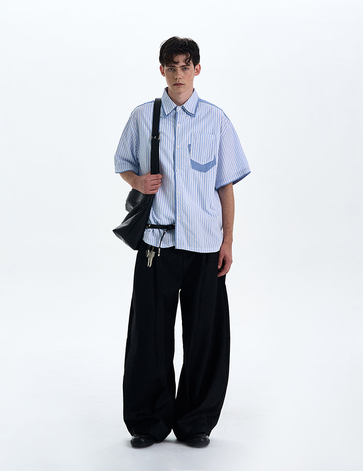 MADWITCH PATCHWORK SHORT SLEEVE SHIRT #AB1051