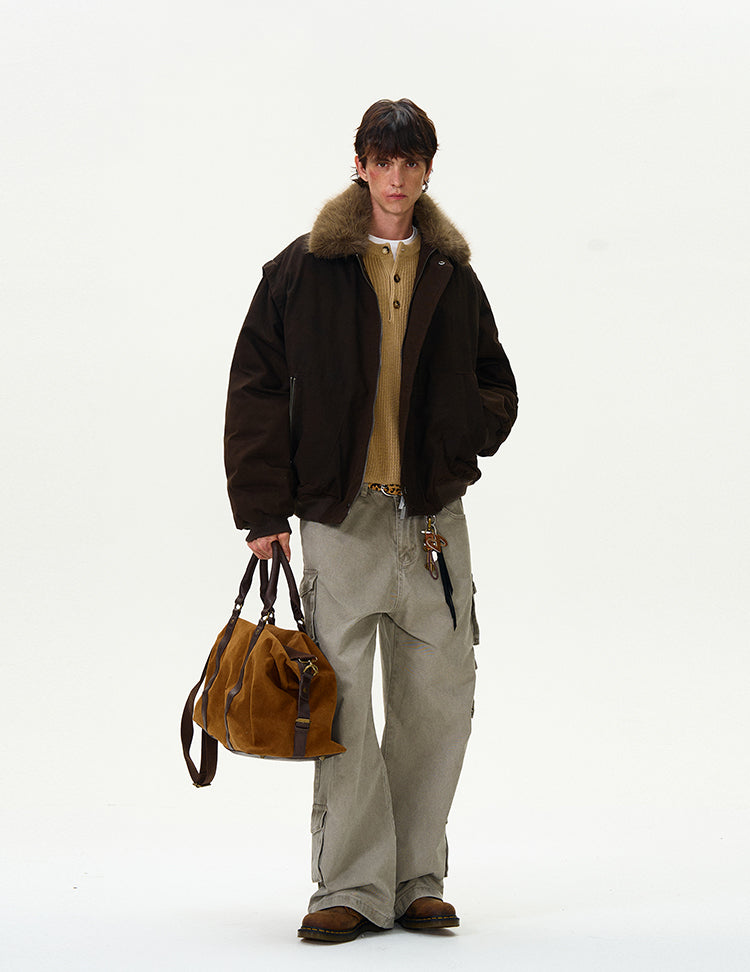 MADWITCH FAUX FUR COLLAR DOWN JACKET #Y07