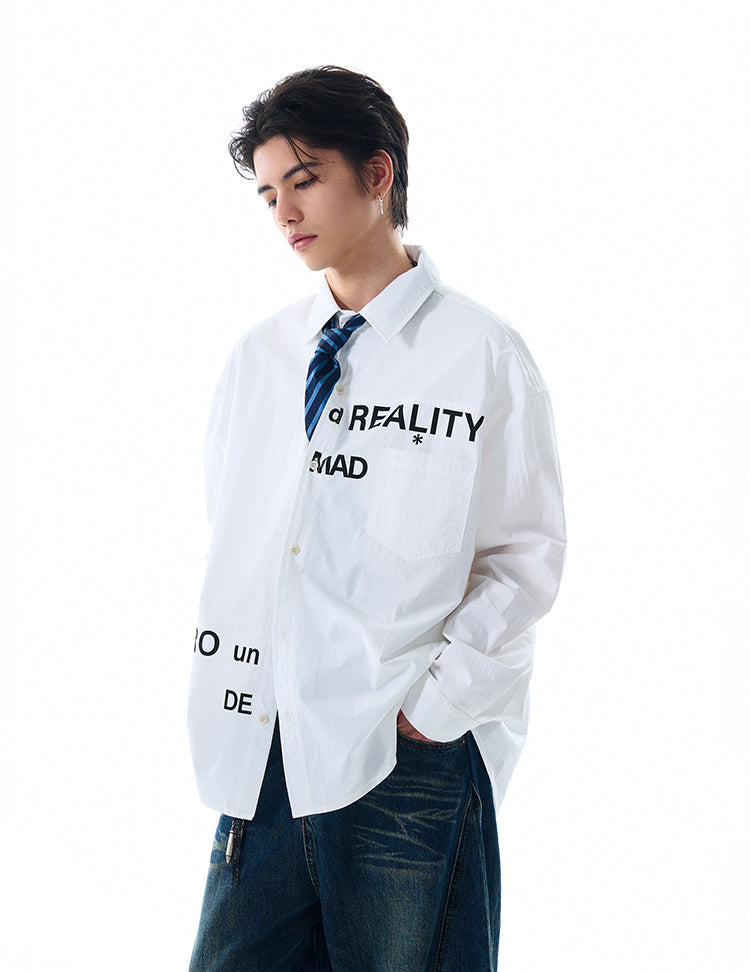MADWITCH PRINTED WHITE SHIRT #MD4138