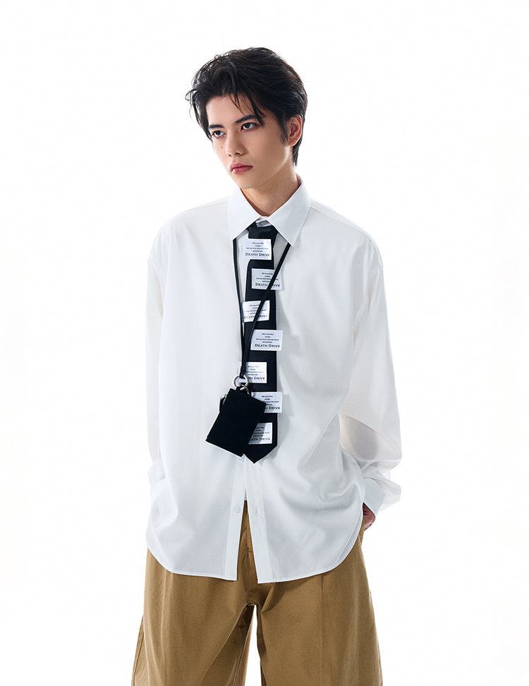 MADWITCH CLEANFIT TURN-DOWN COLLAR WHITE SHIRT #NR3288