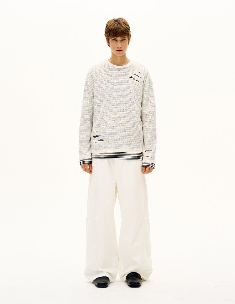 MADWITCH UNISEX DISTRESSED KNIT LONG SLEEVE #SD14