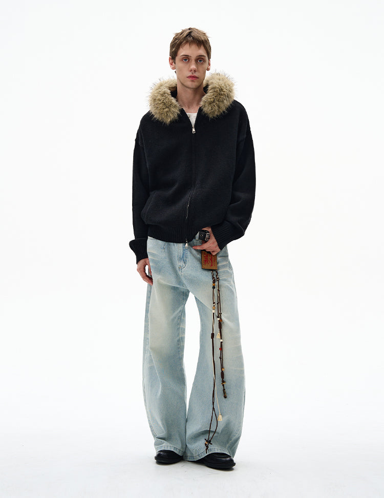MADWITCH UNISEX FUR-TRIMMED CASUAL COAT #6273