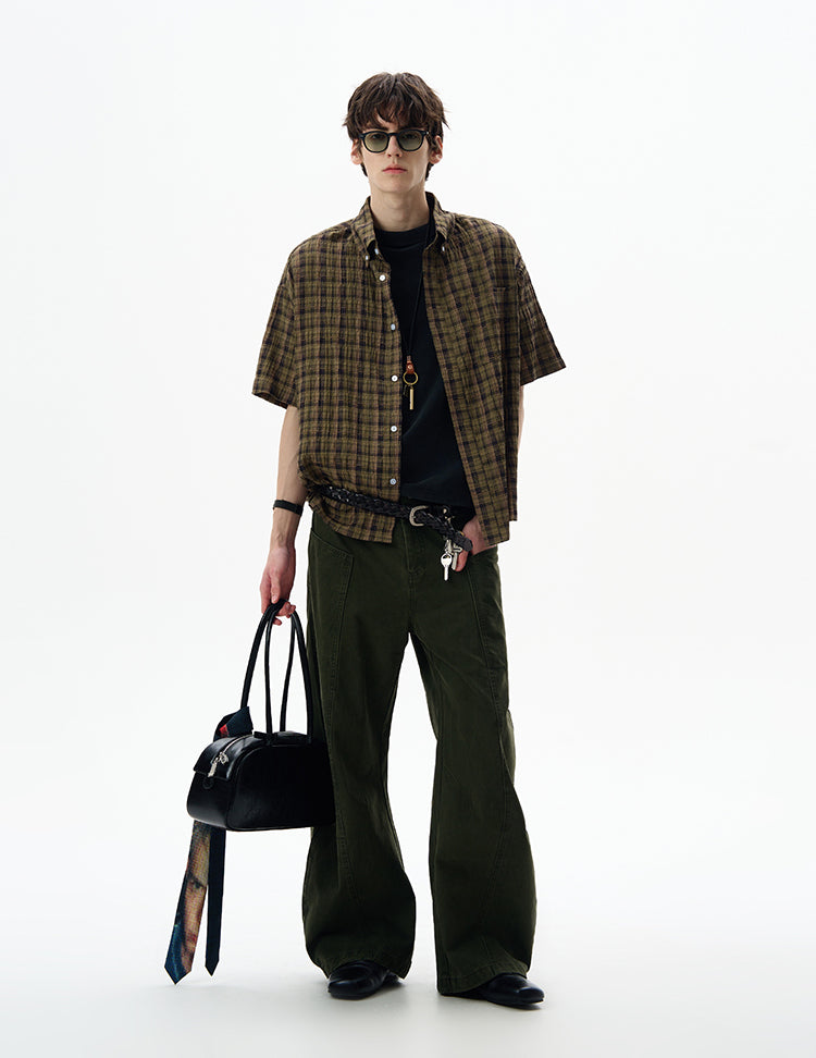 MADWITCH SEERSUCKER SHORT SLEEVE SHIRT #CR252
