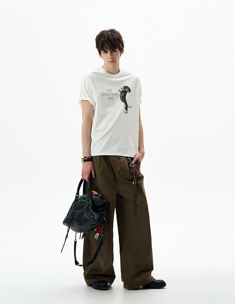 MADWITCH PUPPY PRINT T-SHIRT #MD4196