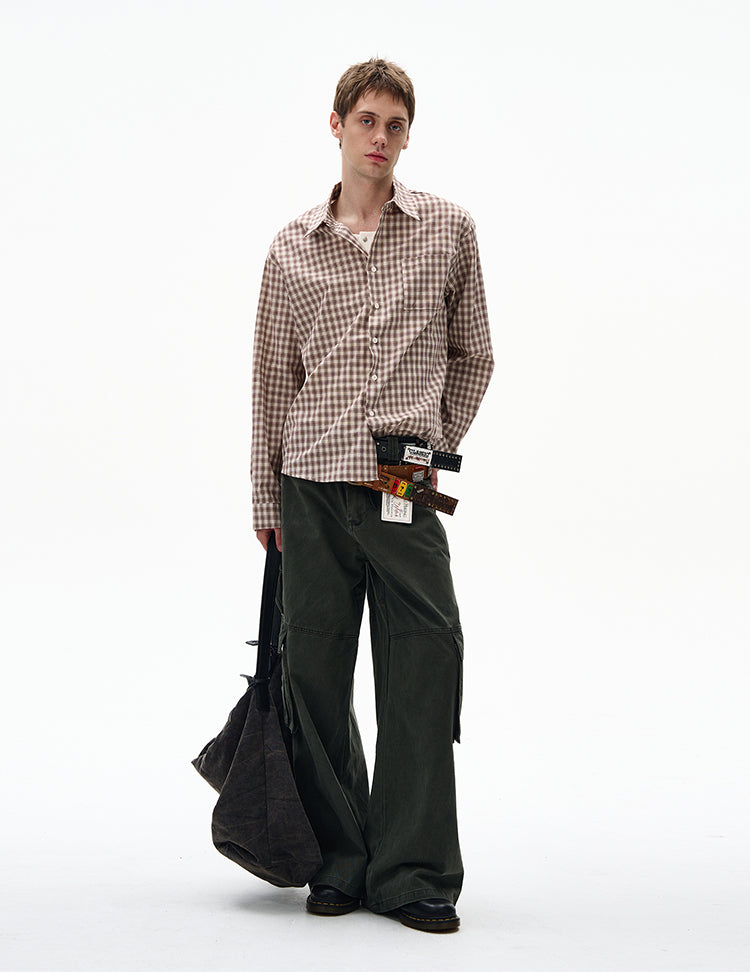 MADWITCH CHECKERED LONG SLEEVE SHIRT #RC86
