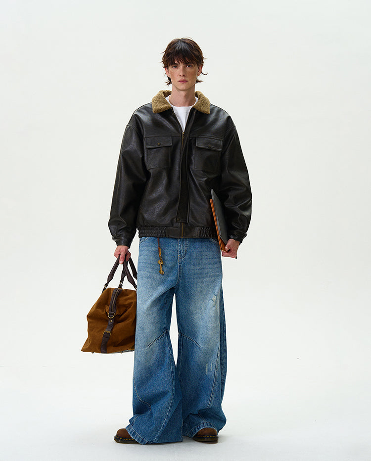 MADWITCH THICKENED PU LEATHER JACKET #G1060
