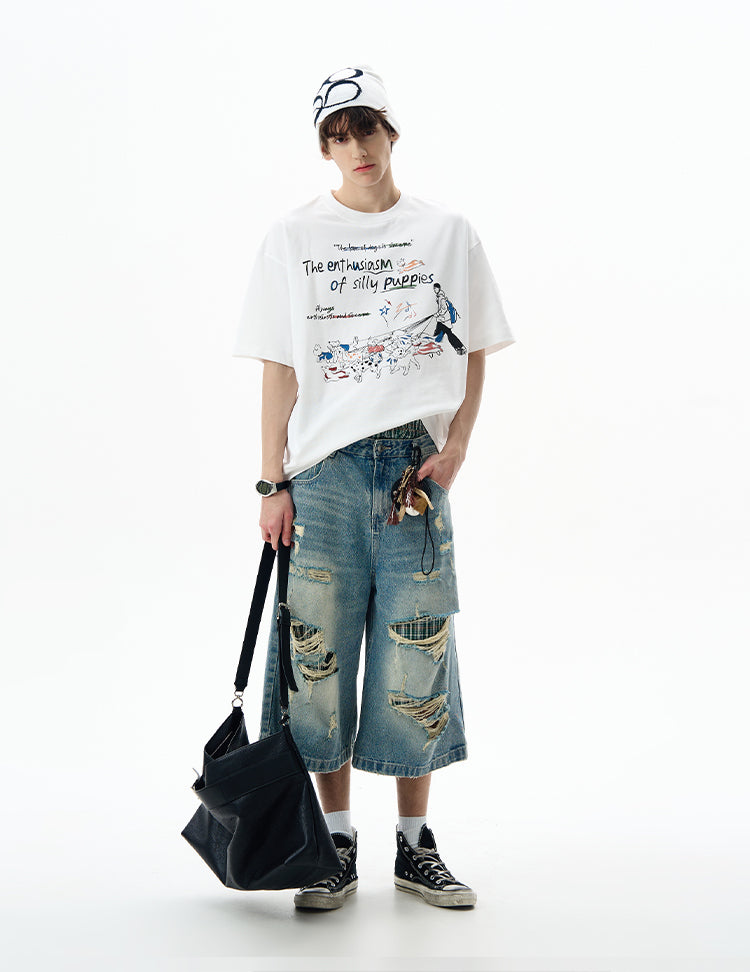 MADWITCH FUN PRINT CREWNECK TEE #880320