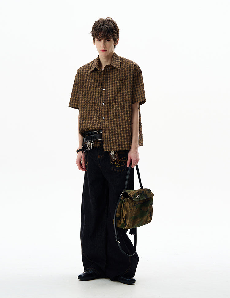 MADWITCH SEERSUCKER RETRO SHIRT #CR237