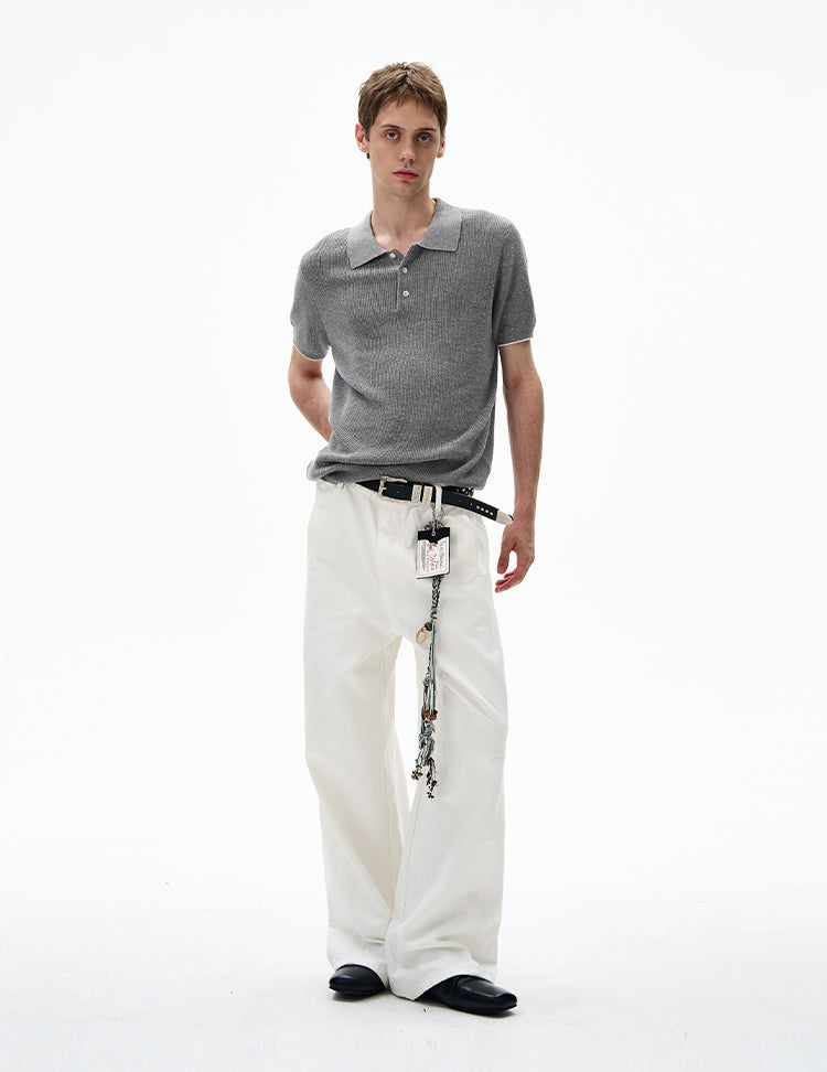 MADWITCH CLASSIC POLO KNIT TOP #250139