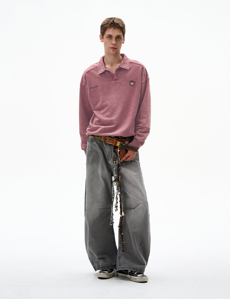 MADWITCH UNISEX RETRO POLO SWEATSHIRT #9693