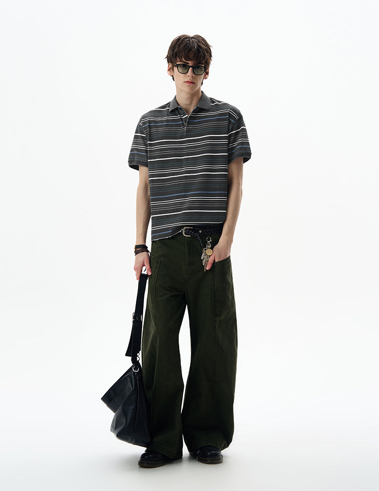 MADWITCH STRIPED POLO SHIRT #0244
