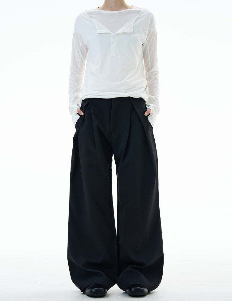 MADWITCH UNISEX WIDE LEG STRAIGHT DRESS PANTS #C915