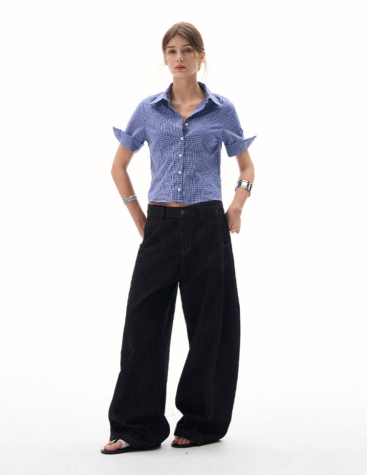 MADWITCH SHORTS-LENGTH STRUCTURED SHIRT #CY156