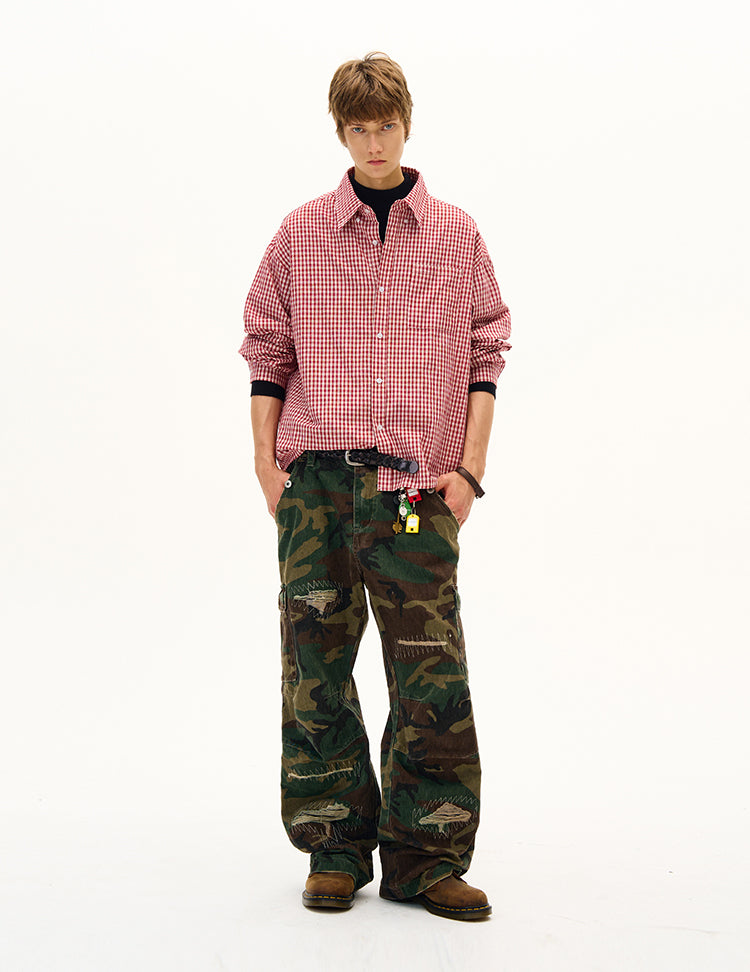 MADWITCH UNISEX VERSATILE CHECKERED SHIRT #CR6213