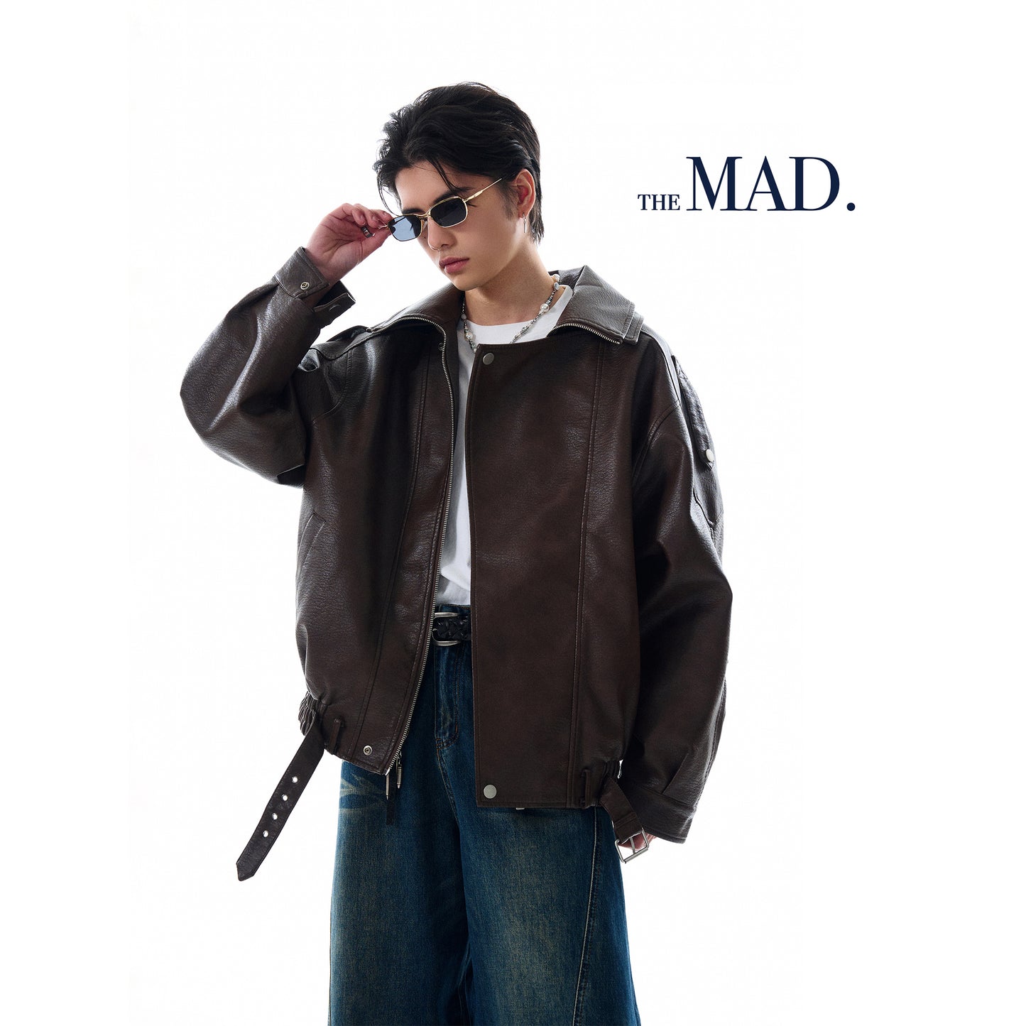 MADWITCH BIKER-STYLE LEATHER JACKET #NR4020