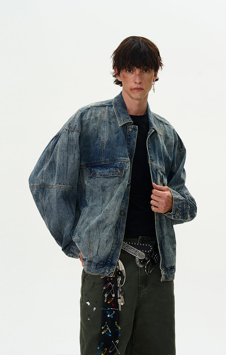 MADWITCH WASHED DENIM JACKET #JK97
