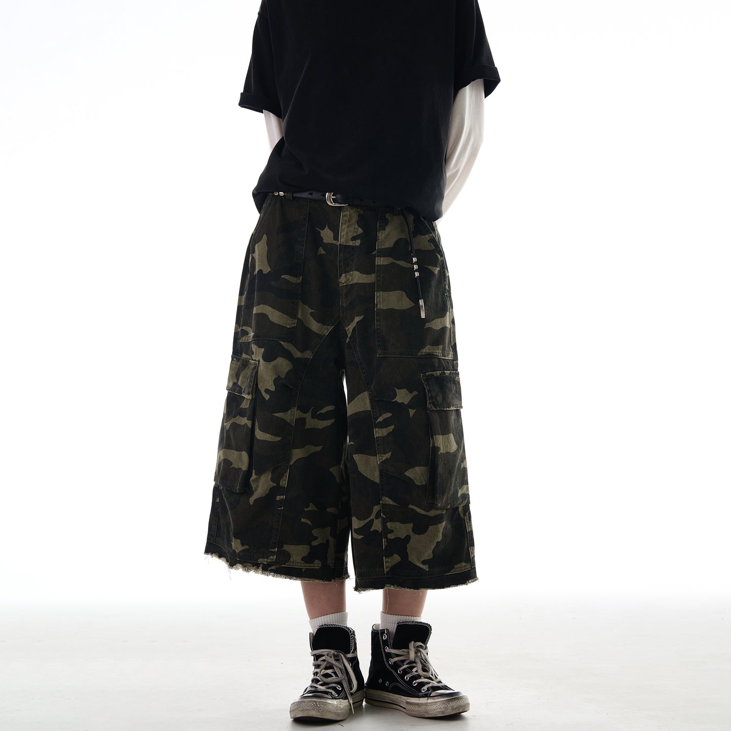 MADWITCH RAW HEM CAMO CARGO PANTS #CK252D