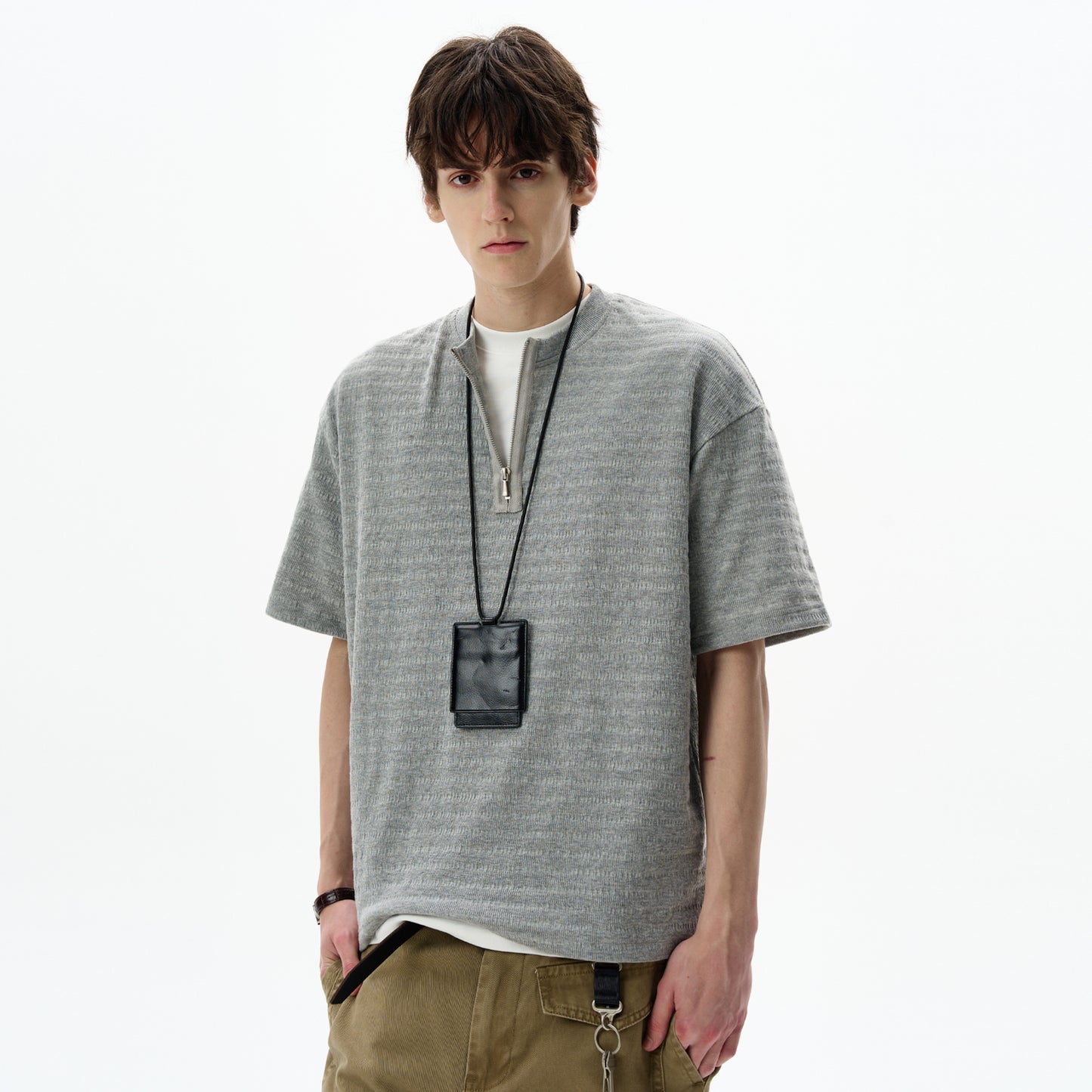 MADWITCH V-NECK KNIT TEE #6971