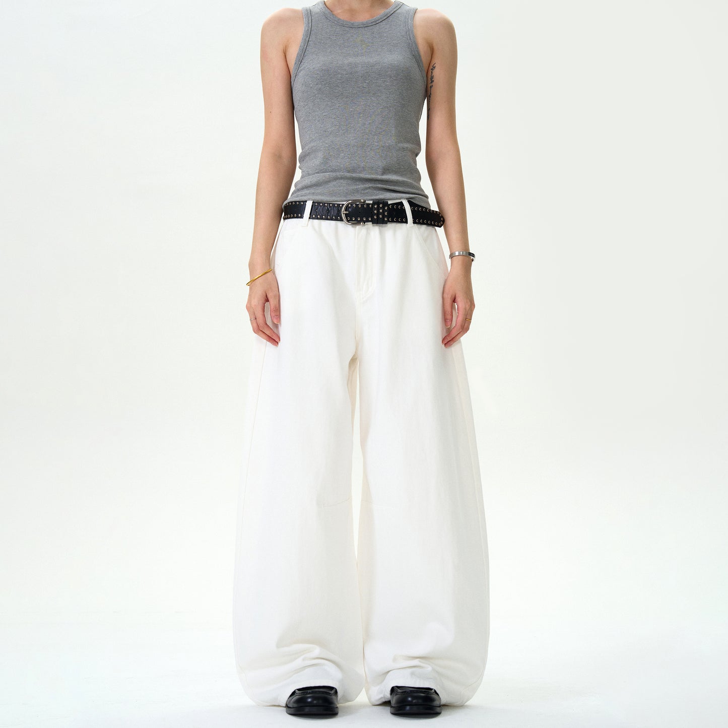 MADWITCH WHITE VERSATILE CASUAL PANTS #L505
