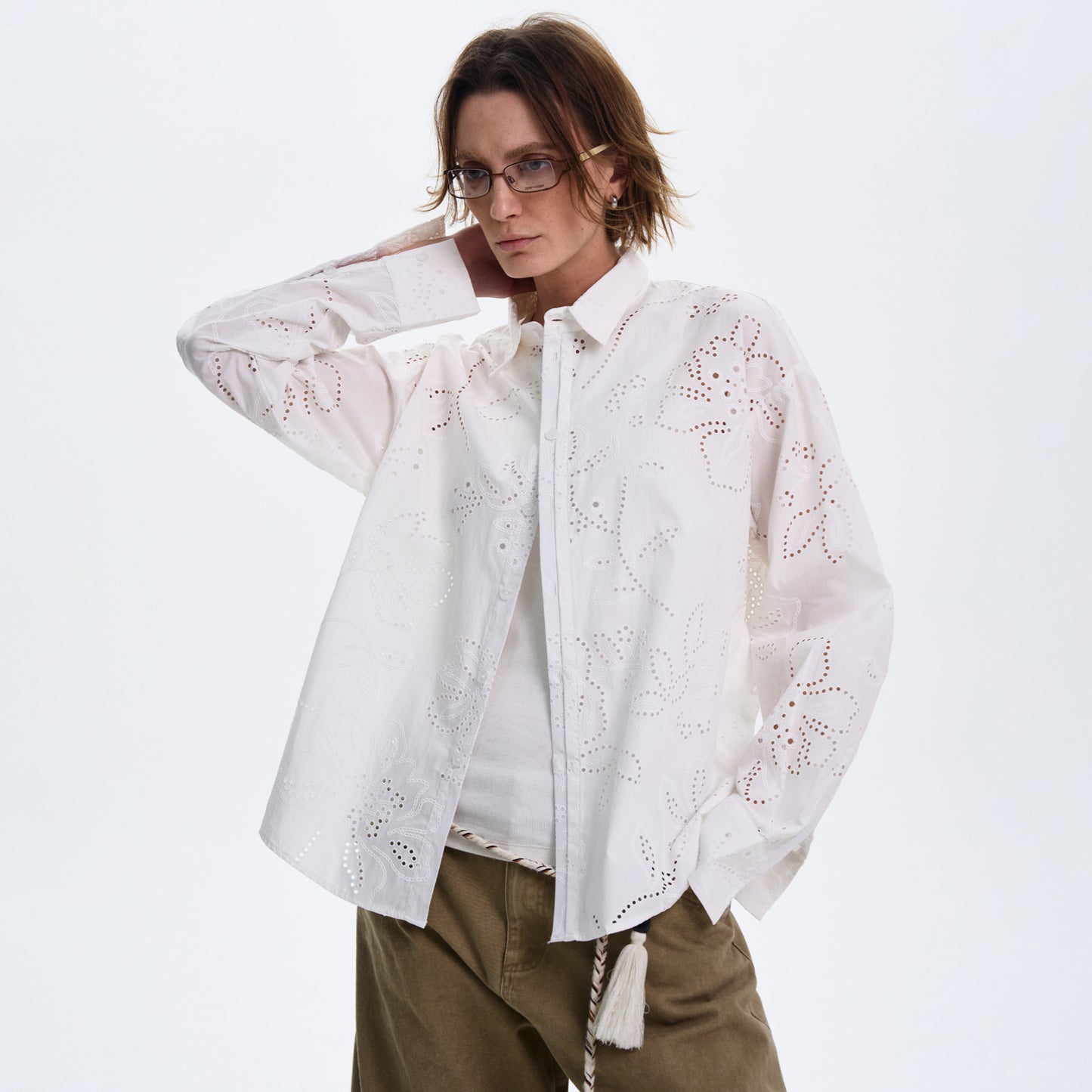 MADWITCH LOOSE WHITE LONG-SLEEVE SHIRT #31111