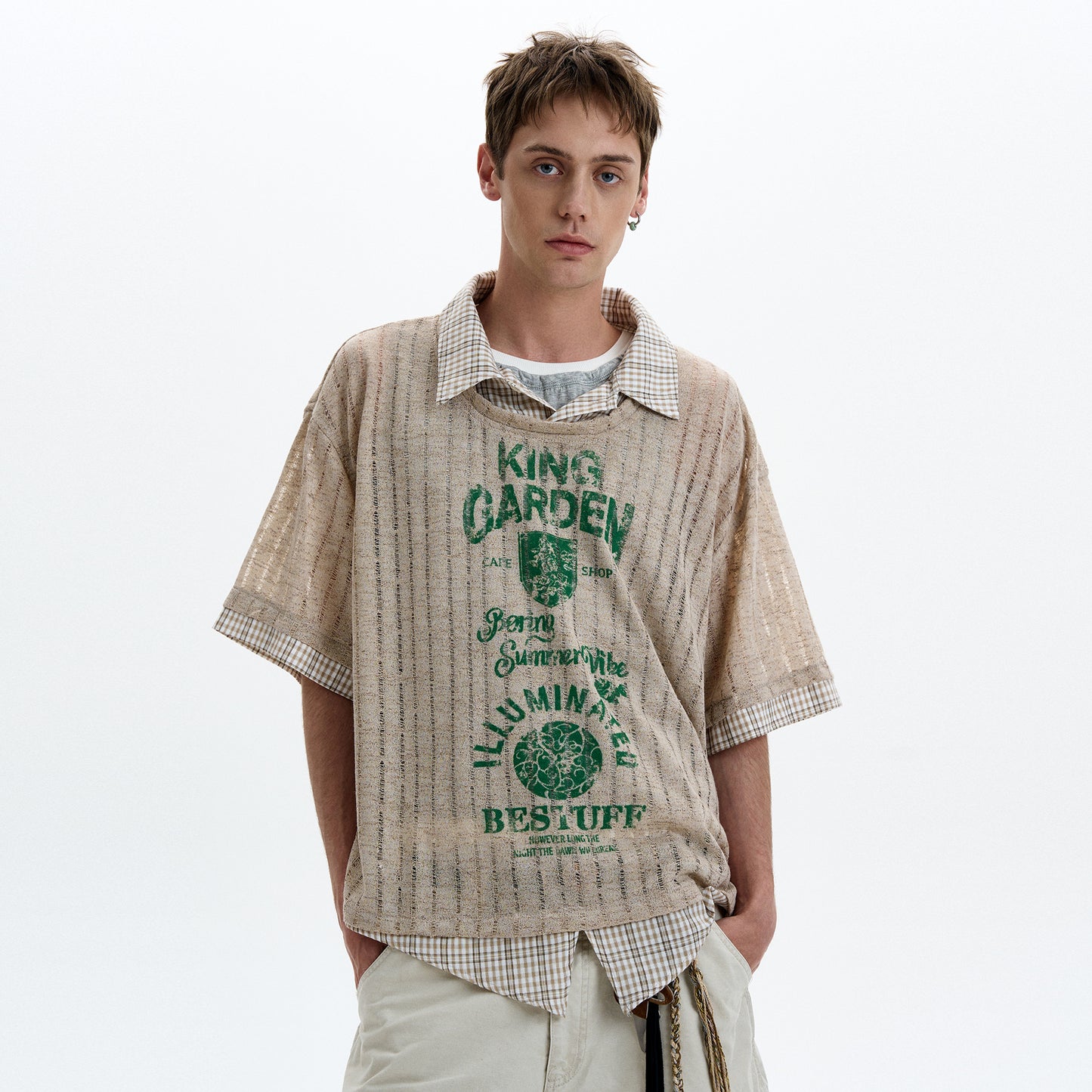 MADWITCH LAYERED KNIT TEE #T70