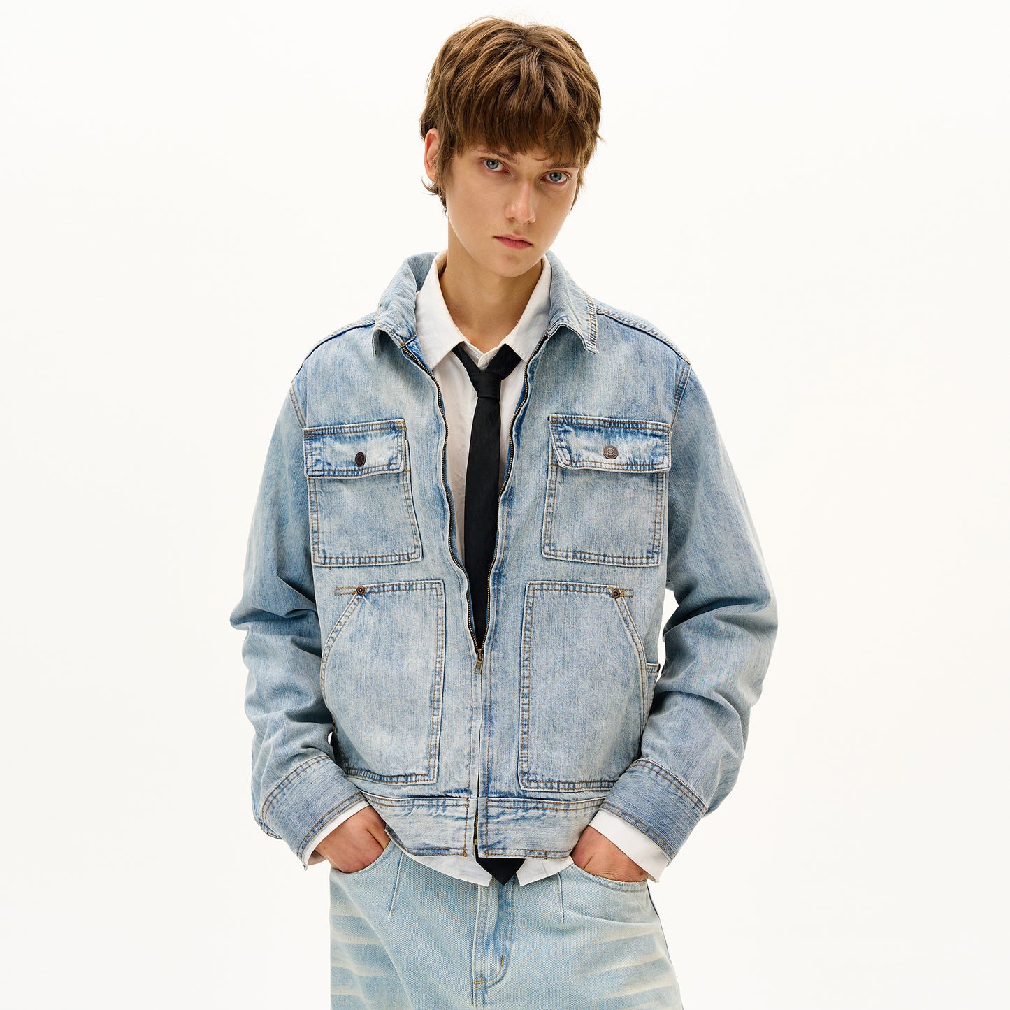MADWITCH UNISEX VINTAGE WASHED DENIM JACKET #G6863