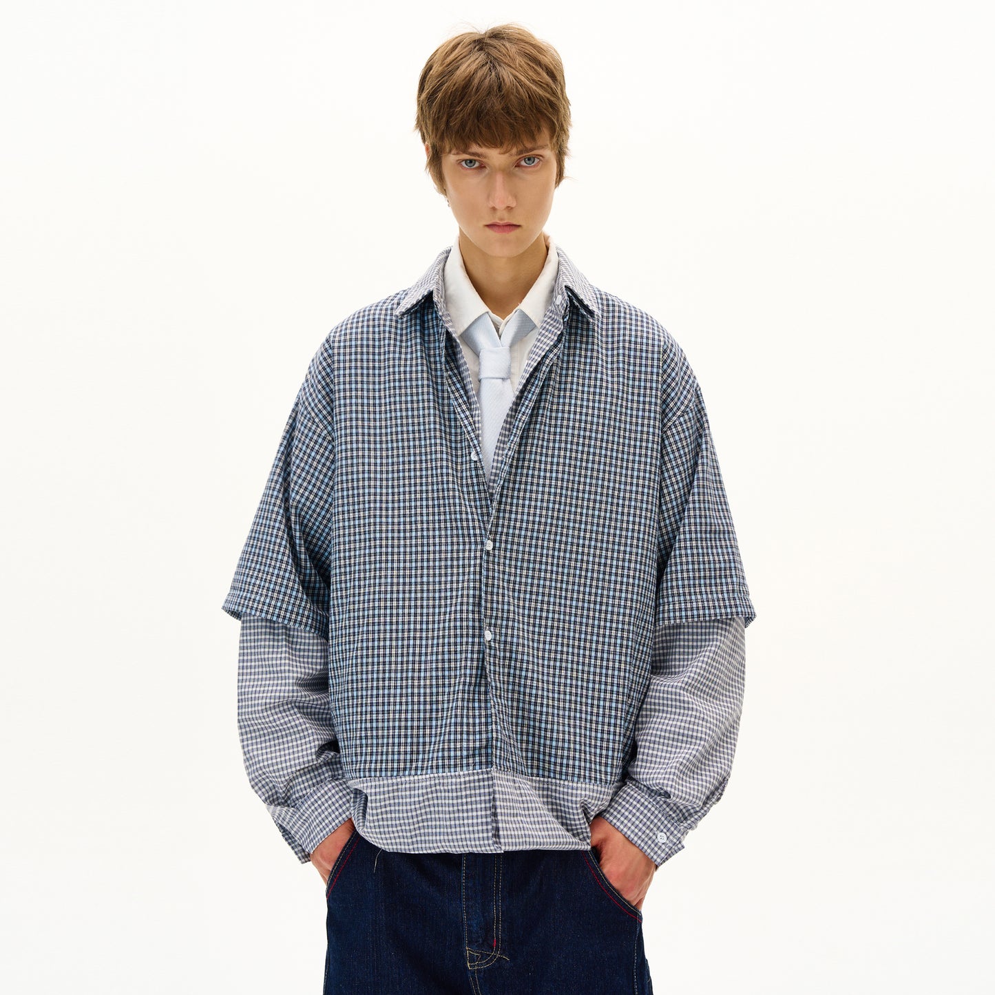 MADWITCH DECONSTRUCTED PANELED SHIRT #RC013