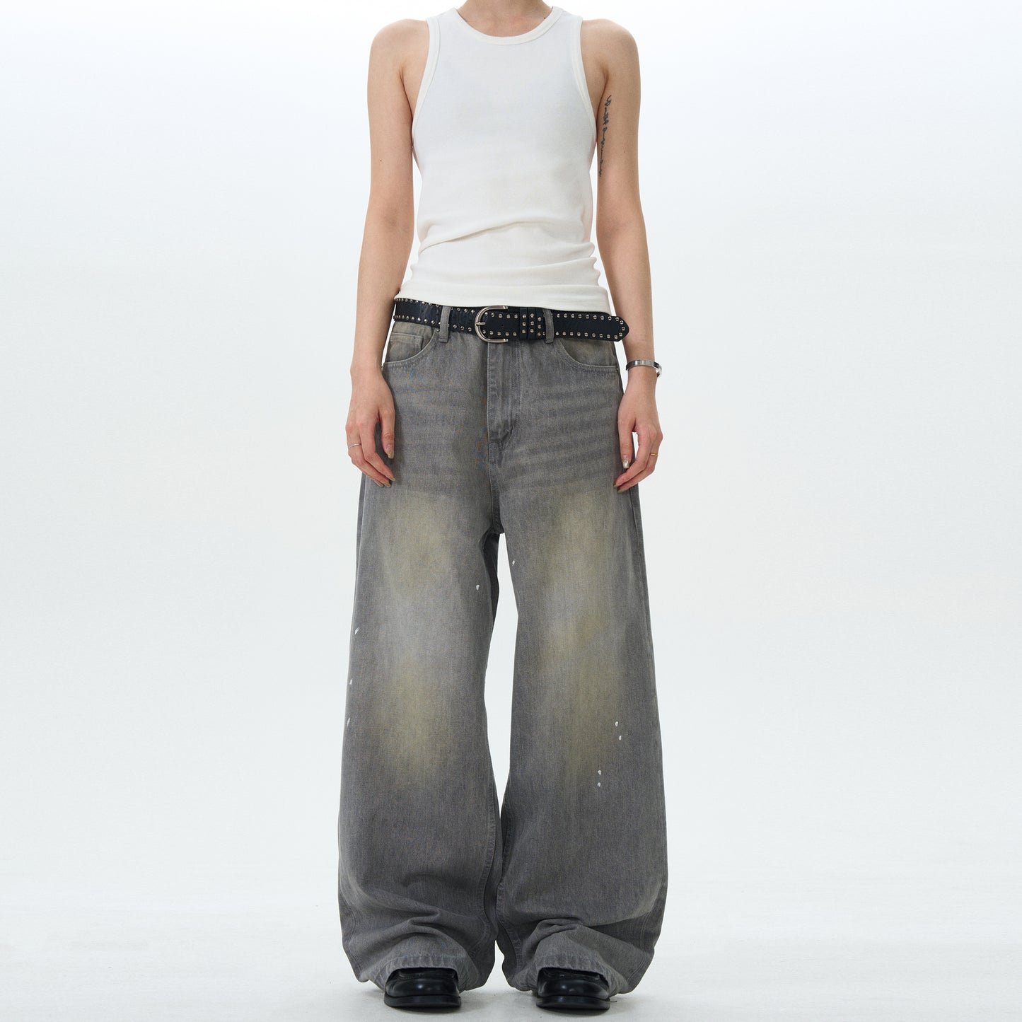 MADWITCH INK SPLASH WASHED JEANS #CK5391