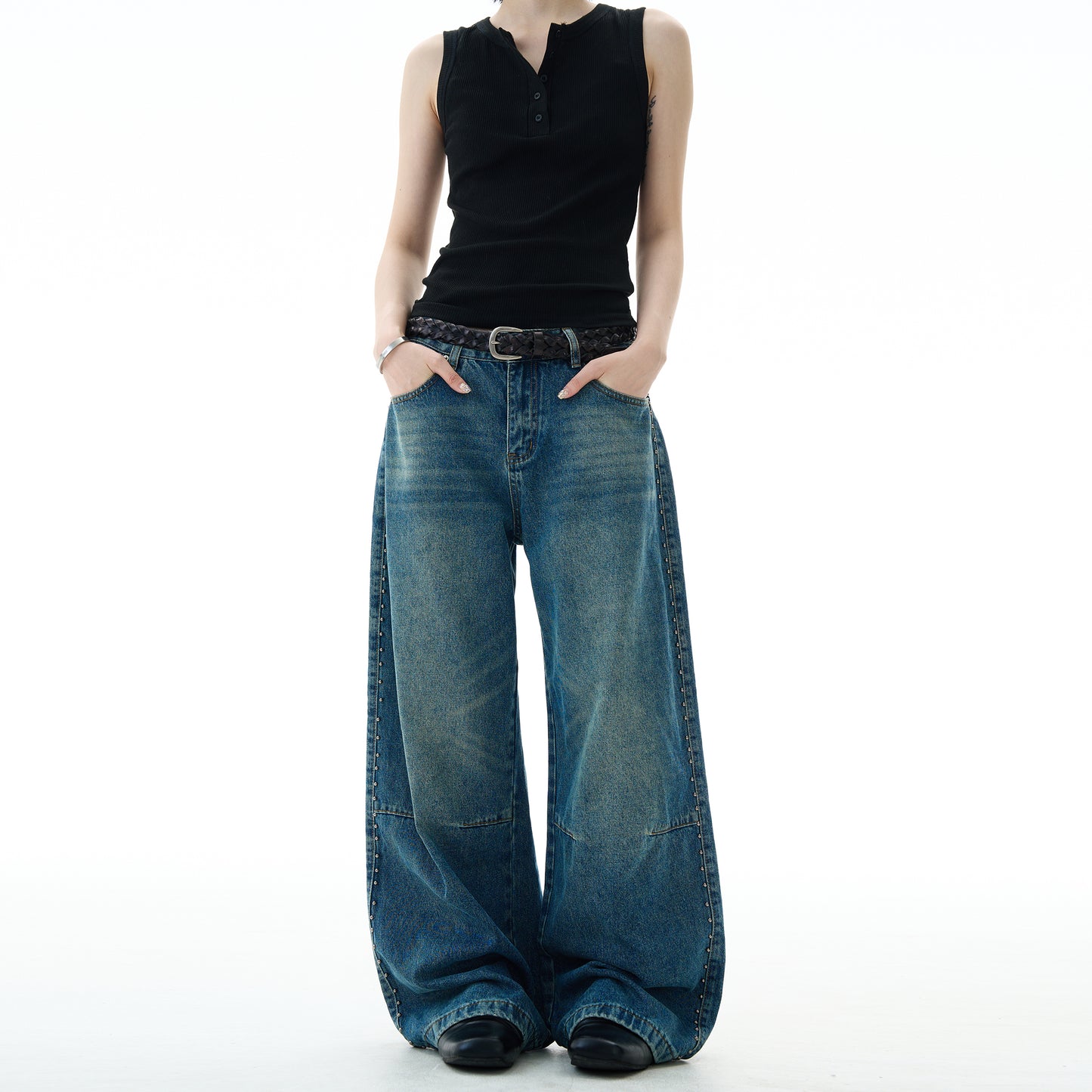 MADWITCH DECONSTRUCTED BAGGY JEANS #G6845
