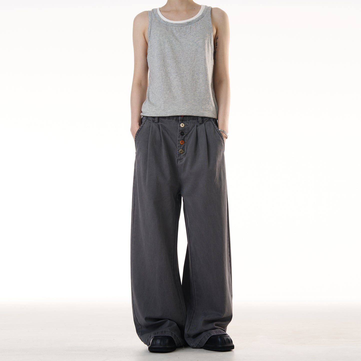 MADWITCH VINTAGE BUTTON WORKWEAR JEANS #CK3513