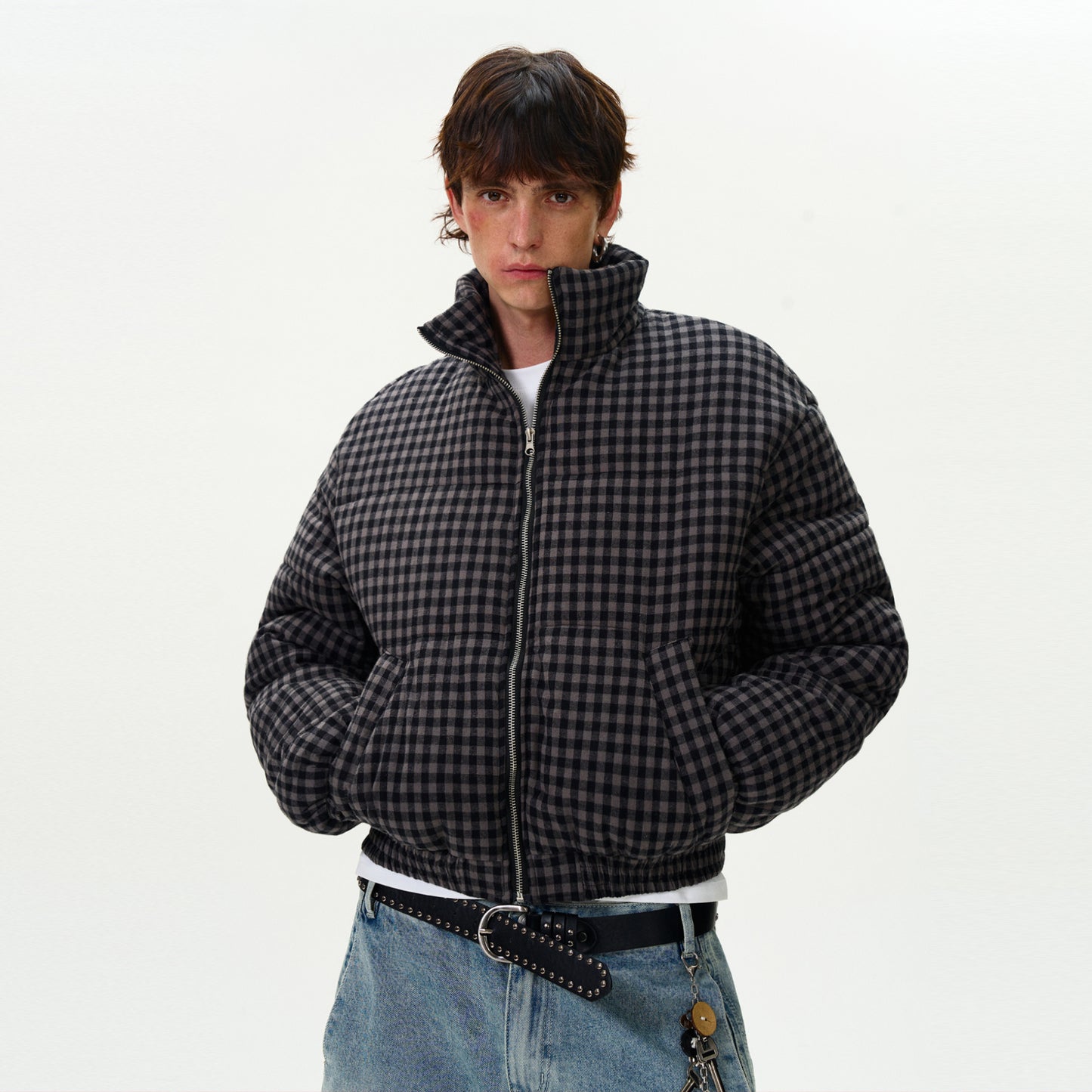 MADWITCH SHORT PLAID COTTON JACKET #RW134