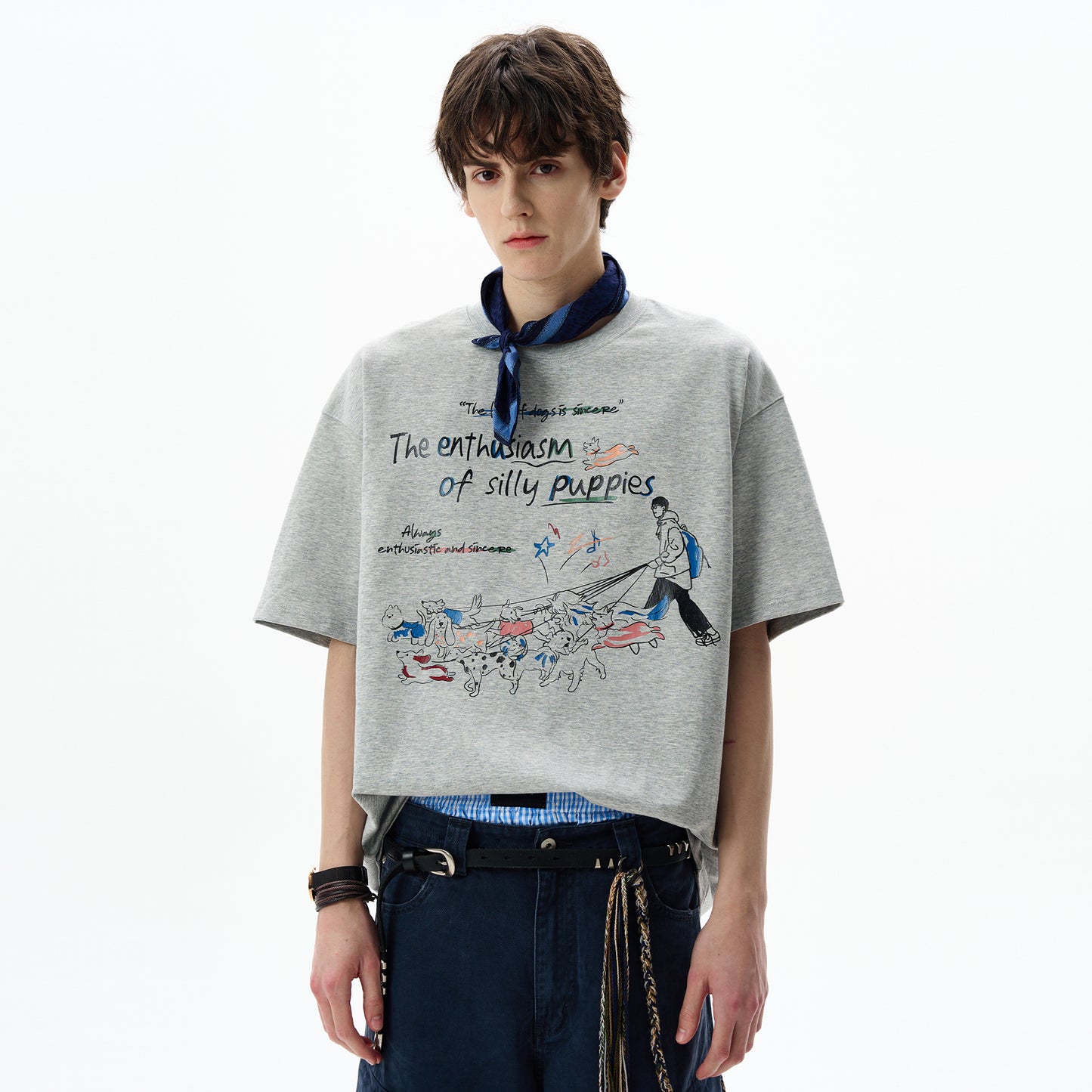 MADWITCH FUN PRINT CREWNECK TEE #880320