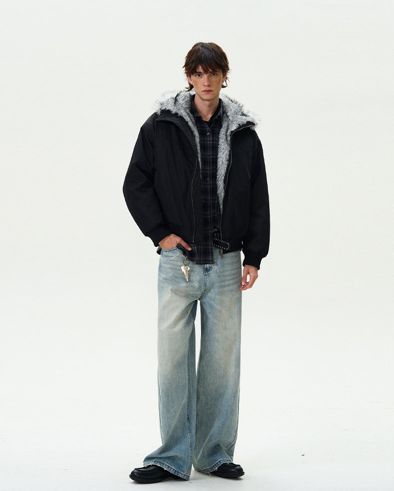 MADWITCH LOOSE FIT FUR-COLLAR JACKET #990219