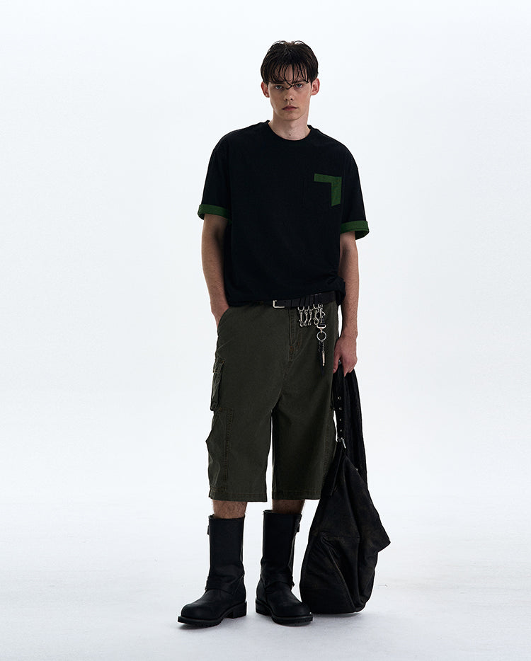 MADWITCH CONTRAST COLOR CREWNECK TEE #C205C25