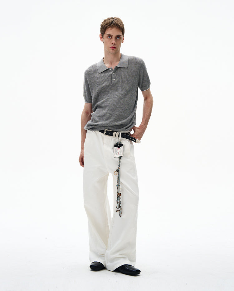 MADWITCH CLASSIC POLO KNIT TOP #250139
