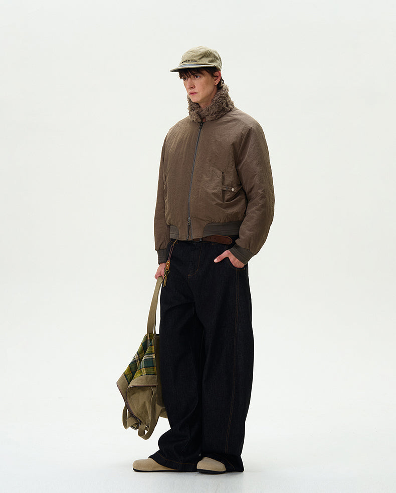 MADWITCH FUR COLLAR UTILITY PARKA COAT #0192